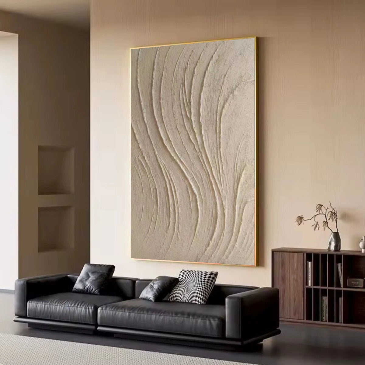 Gray Minimalist Textured Wall Art #MW035