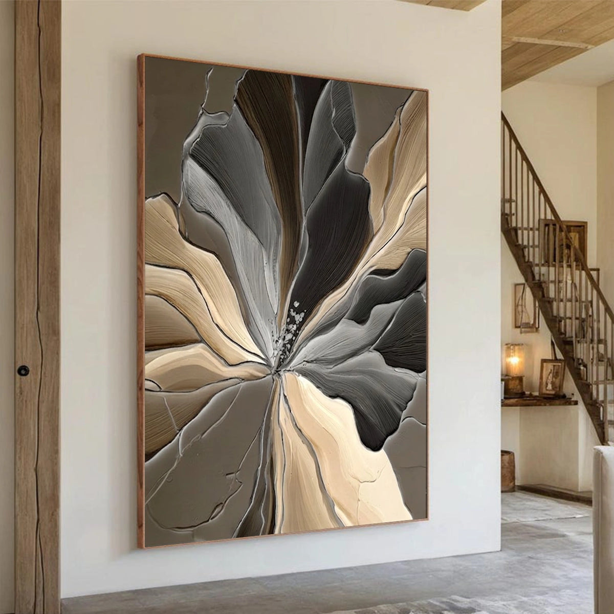 Abstract Flower And Tree Textured Wall Art #FT046