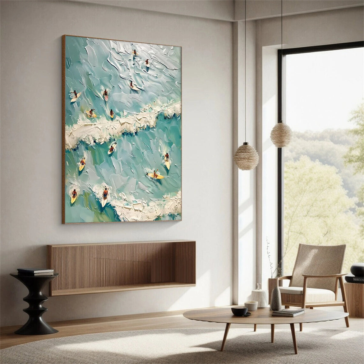 Surfing Sports Textured Wall Art #SC012