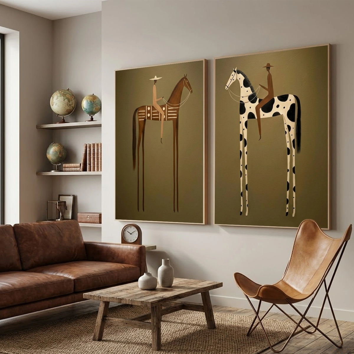 Western Cowboy Wall Art Set of 2 #AC101