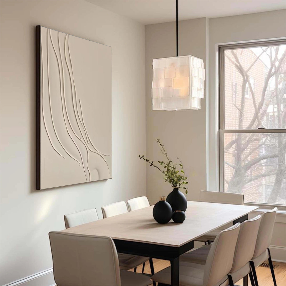 Beige Minimalist Textured Wall Art #MW020