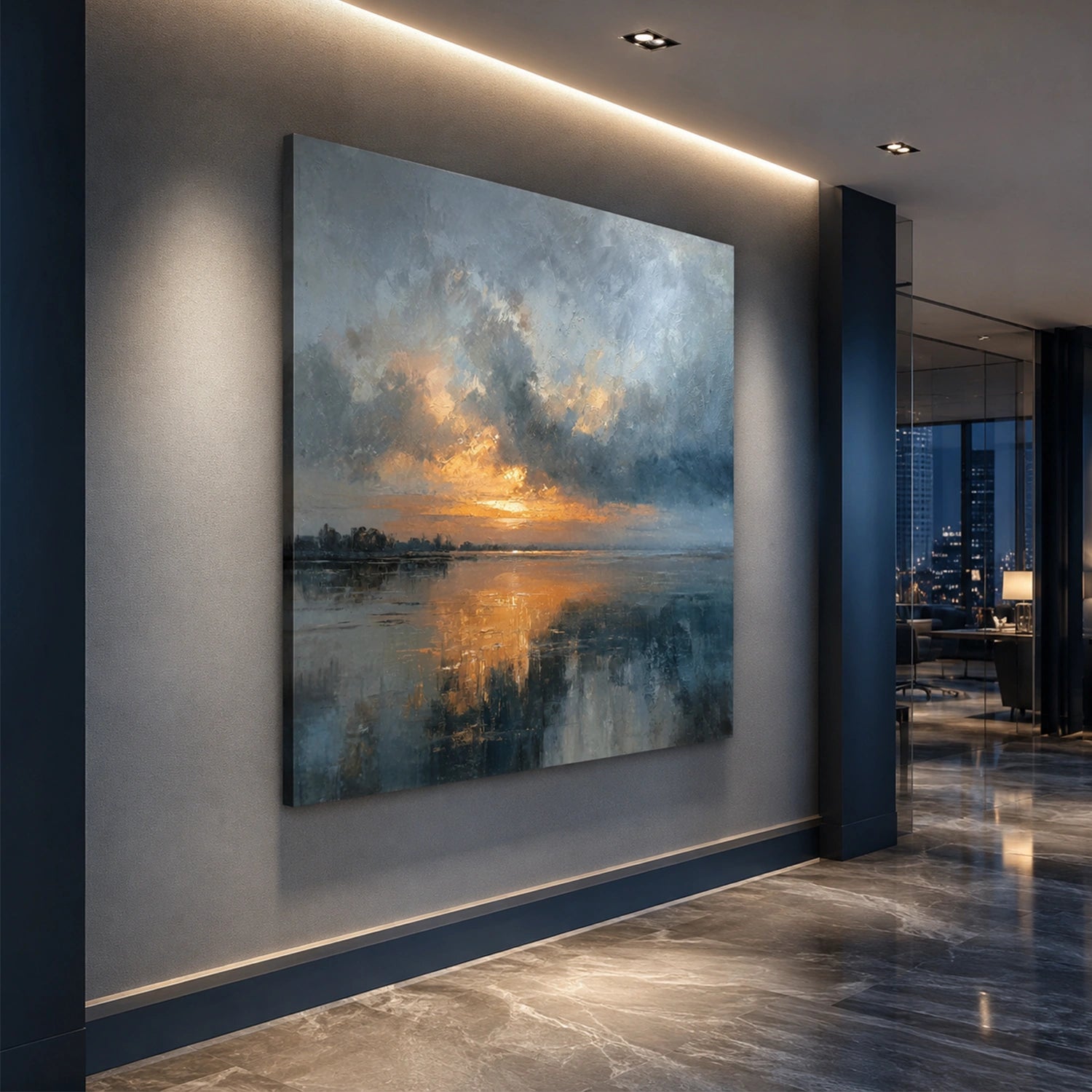 Abstract Ocean And Sky Wall Art #OS093