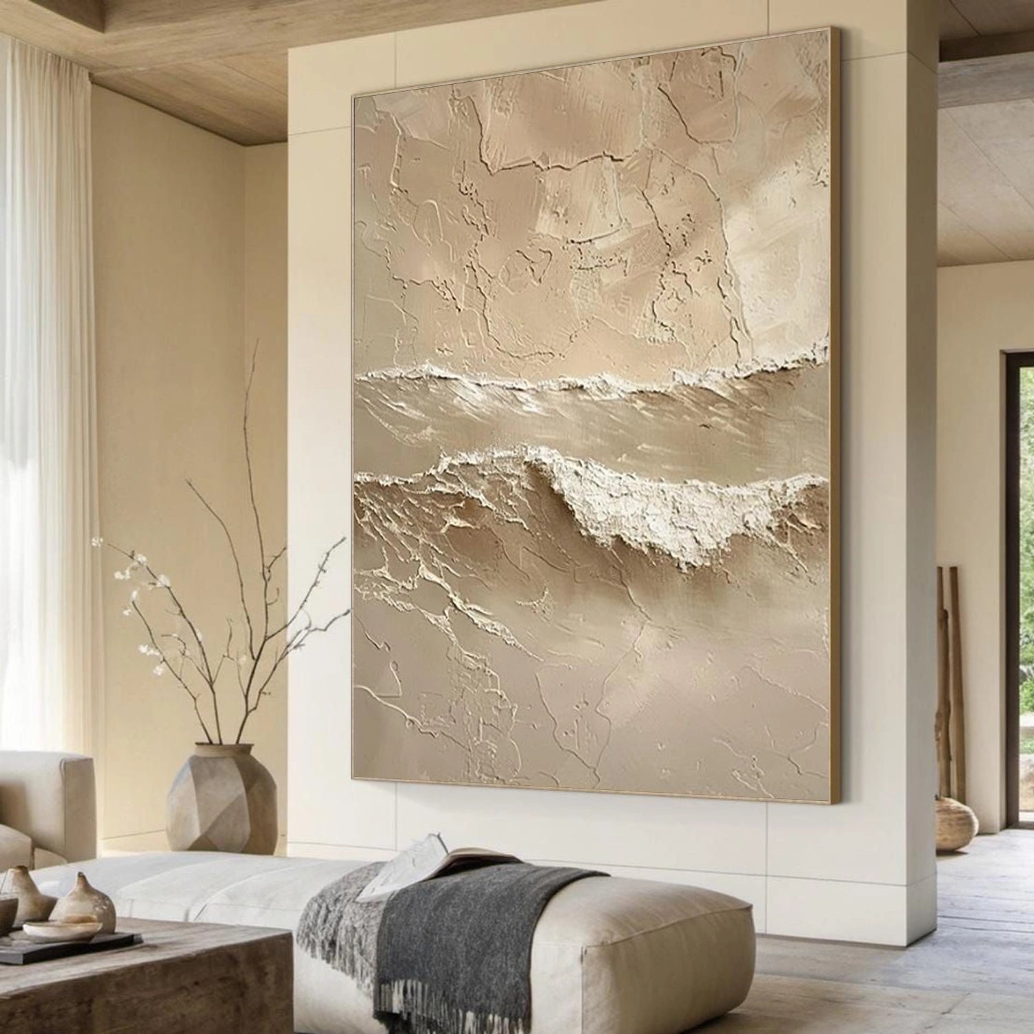 Abstract Ocean And Sky Textured Wall Art #OS027