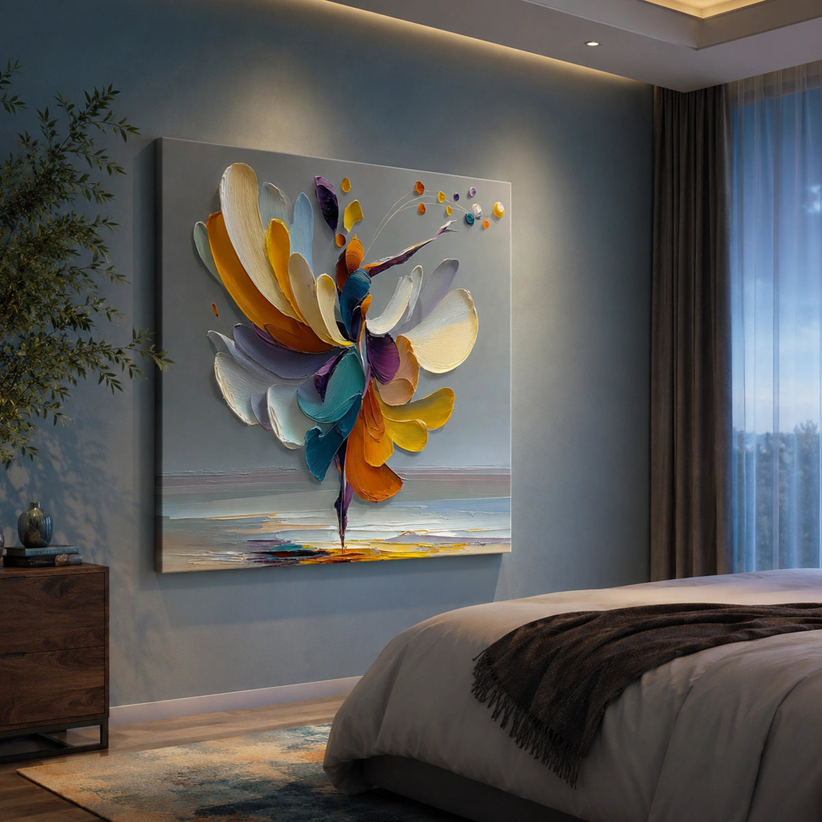 Abstract Portrait Textured Wall Art #LA025