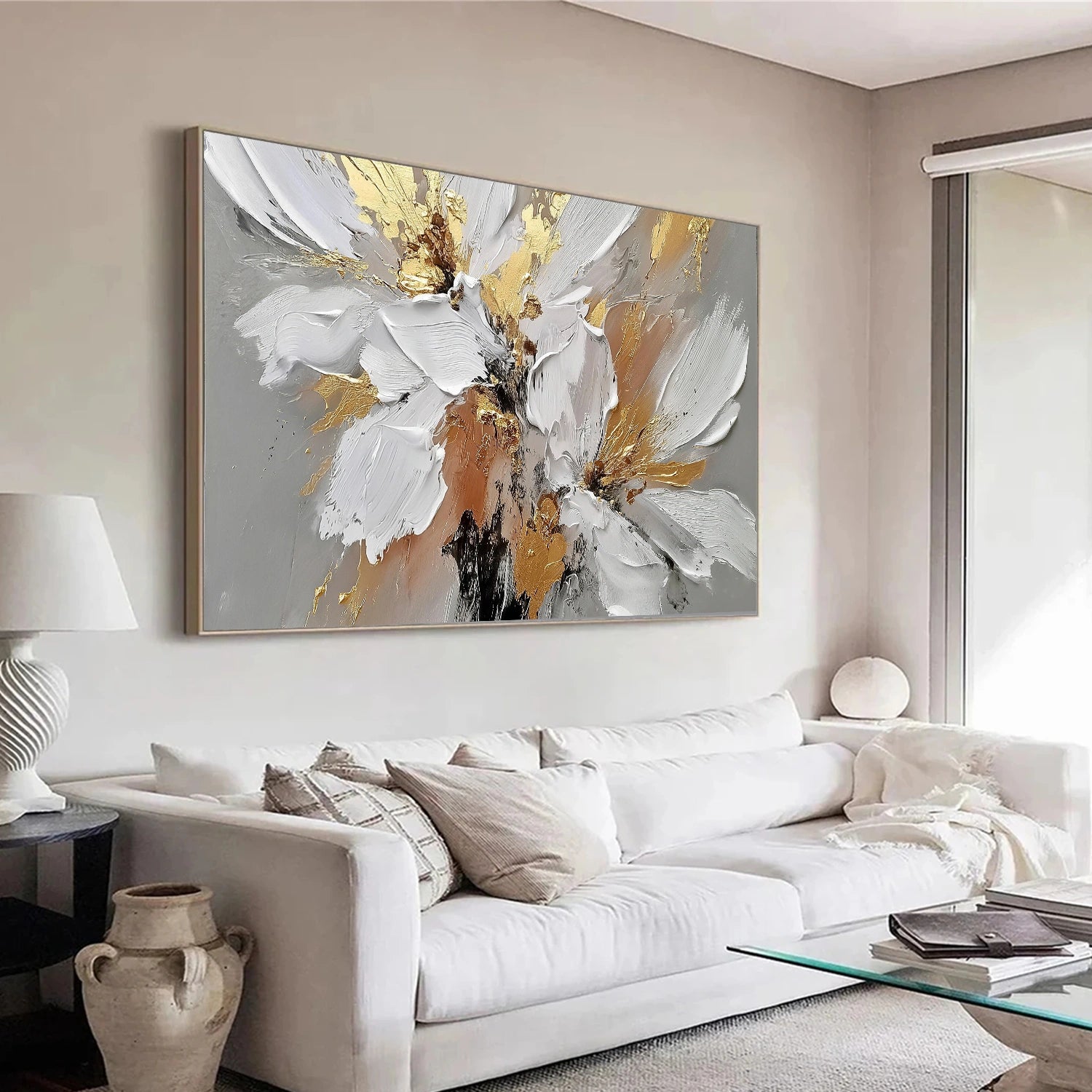 Abstract Flower And Tree Textured Wall Art #FT009