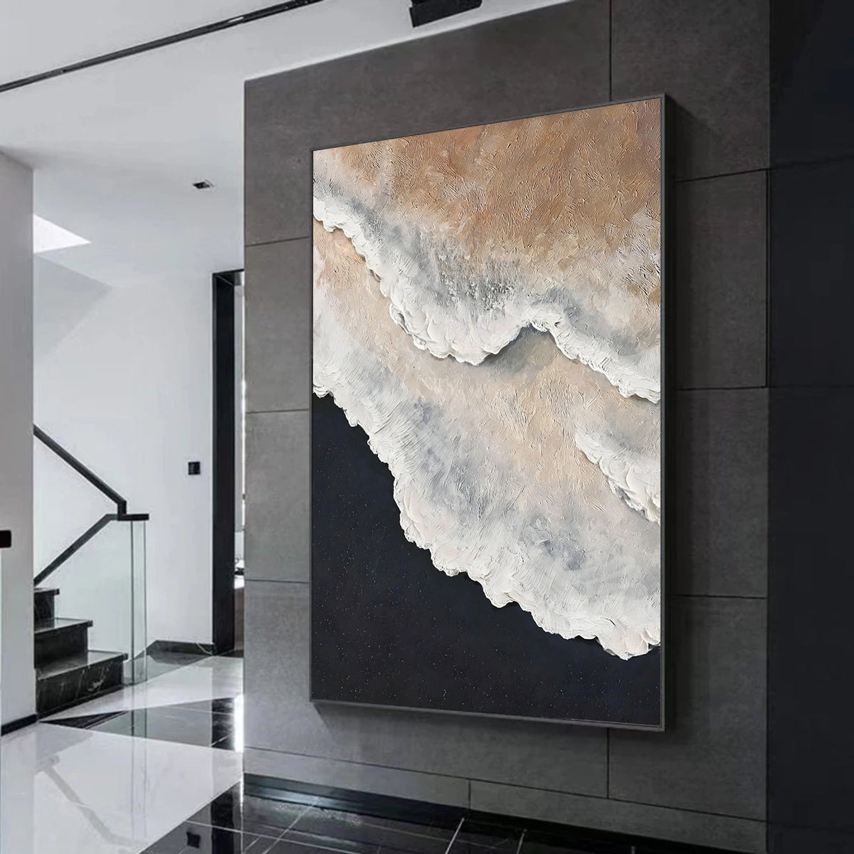 Abstract Ocean And Sky Textured Wall Art #OS033