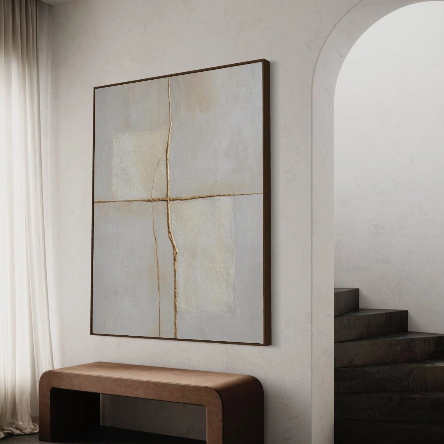 Gray Minimalist Textured Wall Art #MW005