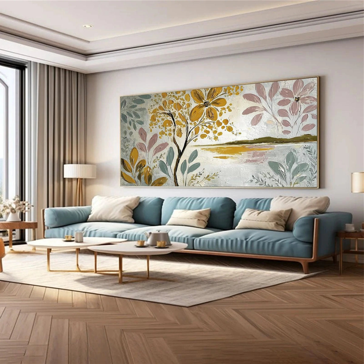Abstract Flower And Tree Textured Wall Art #FT033
