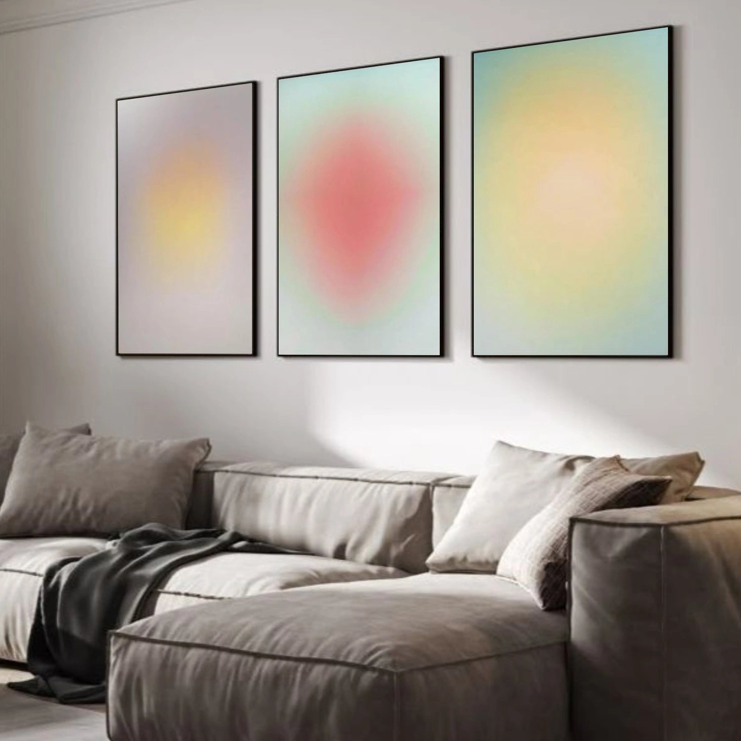 Green and Yellow Minimalist Wall Art Set of 3 #MW010