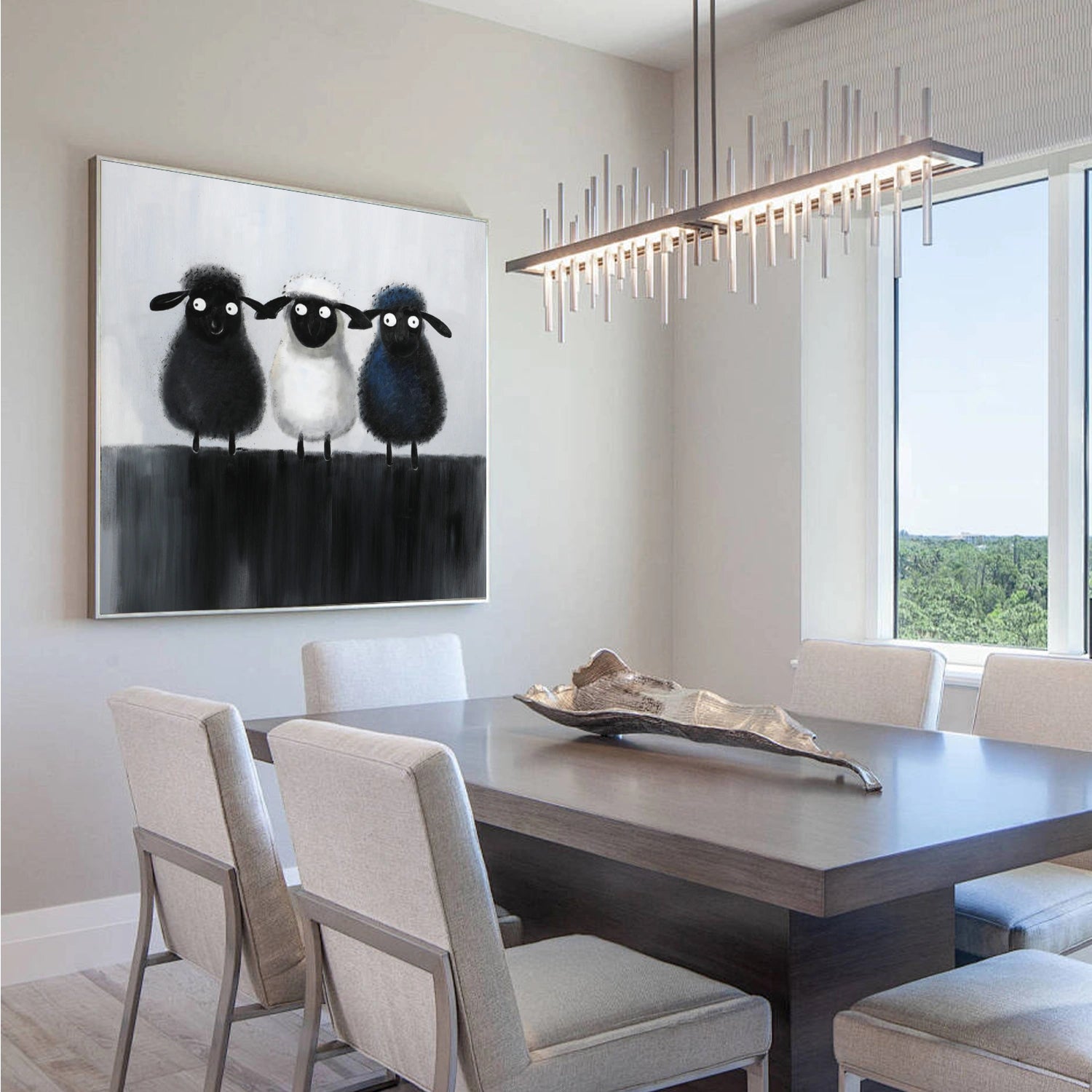 Abstract Animal Sheep Wall Art #AN008