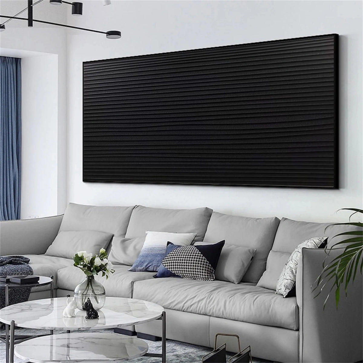 Black Minimalist Textured Wall Art #MW009