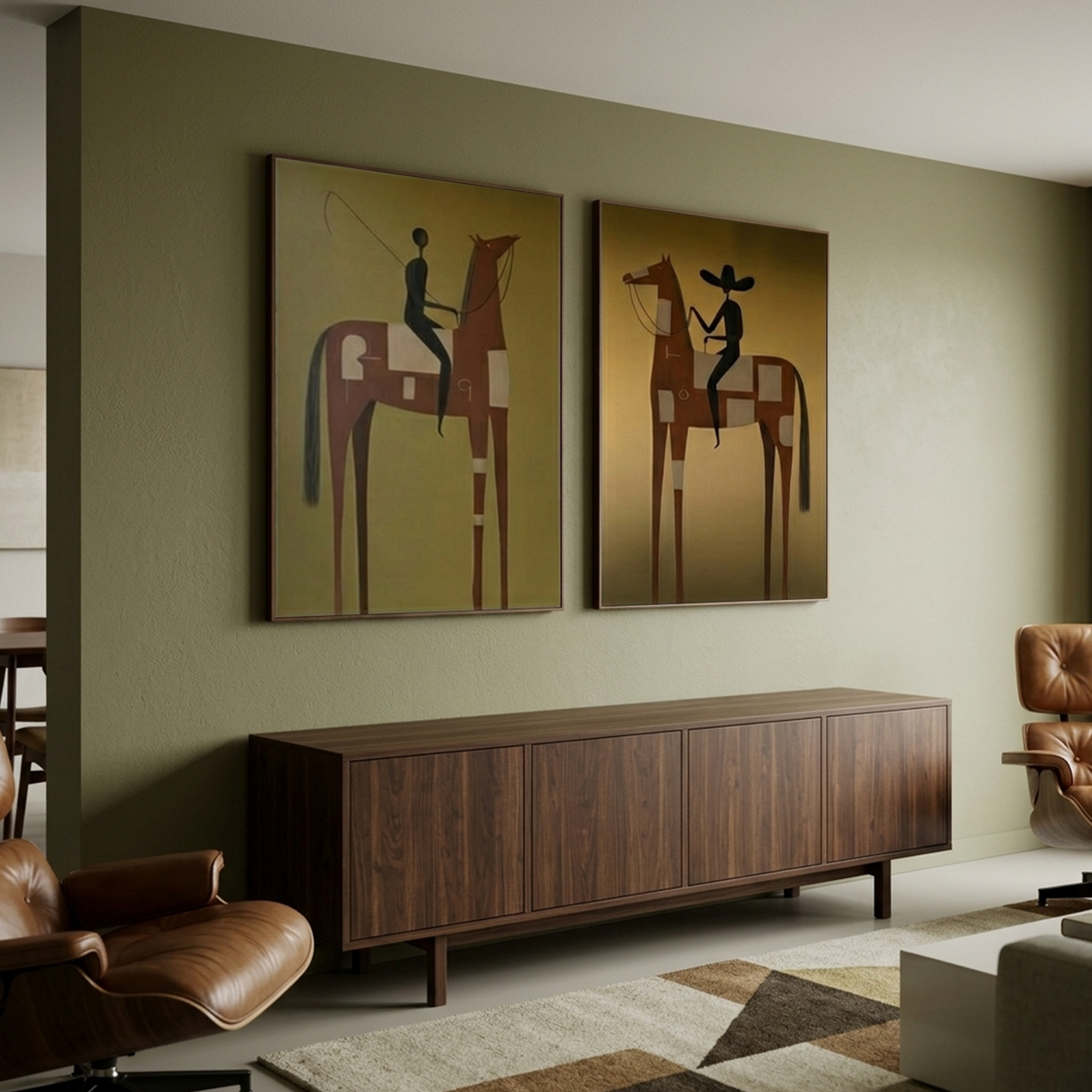 Western Cowboy Wall Art Set of 2 #AC 157