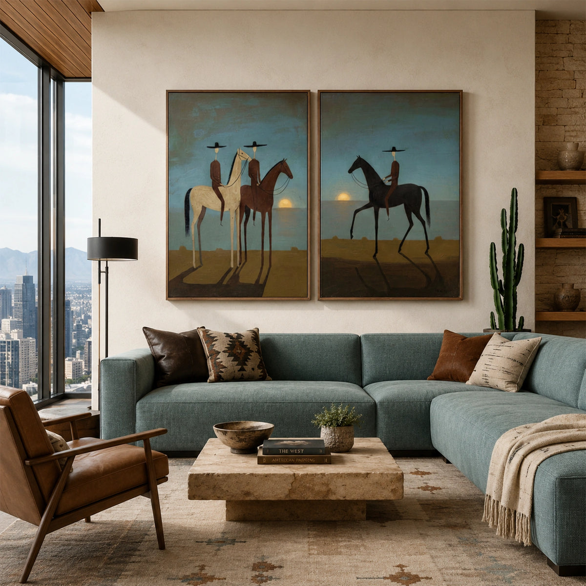 Western Cowboy Wall Art Set of 2 #AC035