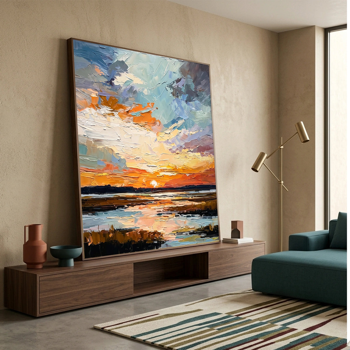Abstract Ocean And Sky Wall Art #OS120