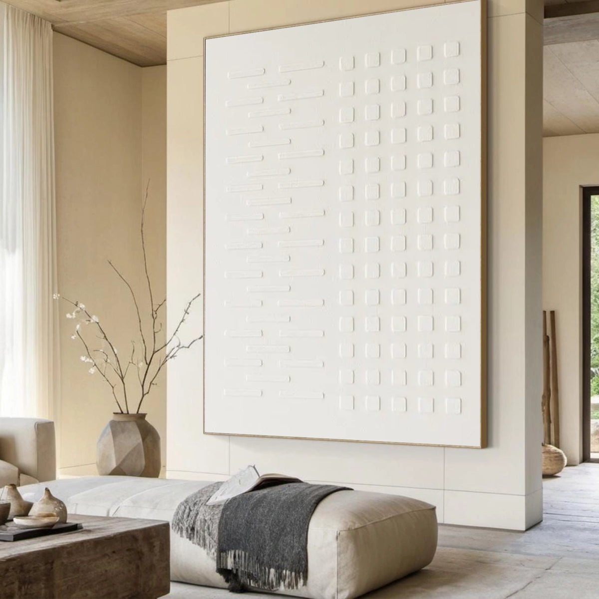 White Minimalist Textured Wall Art #MW023