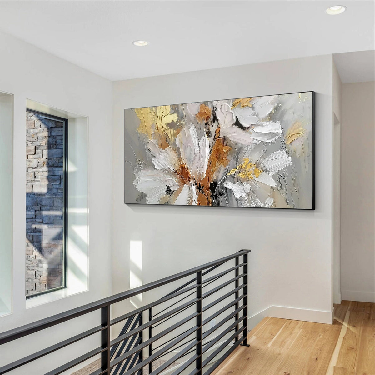 Abstract Flower And Tree Textured Wall Art #FT010