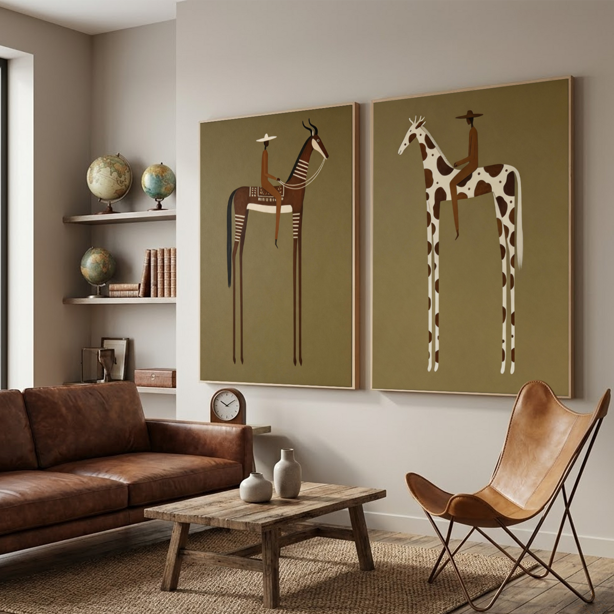 Western Cowboy Wall Art Set of 2 #AC 156