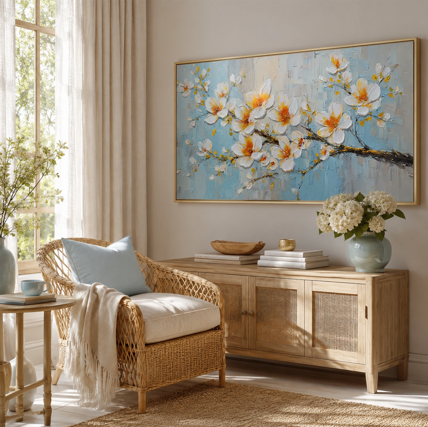 Abstract Flower And Tree Textured Wall Art #FT050