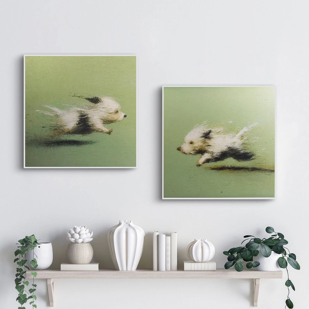 Abstract Animal Dog Wall Art Set of 2 #AN021