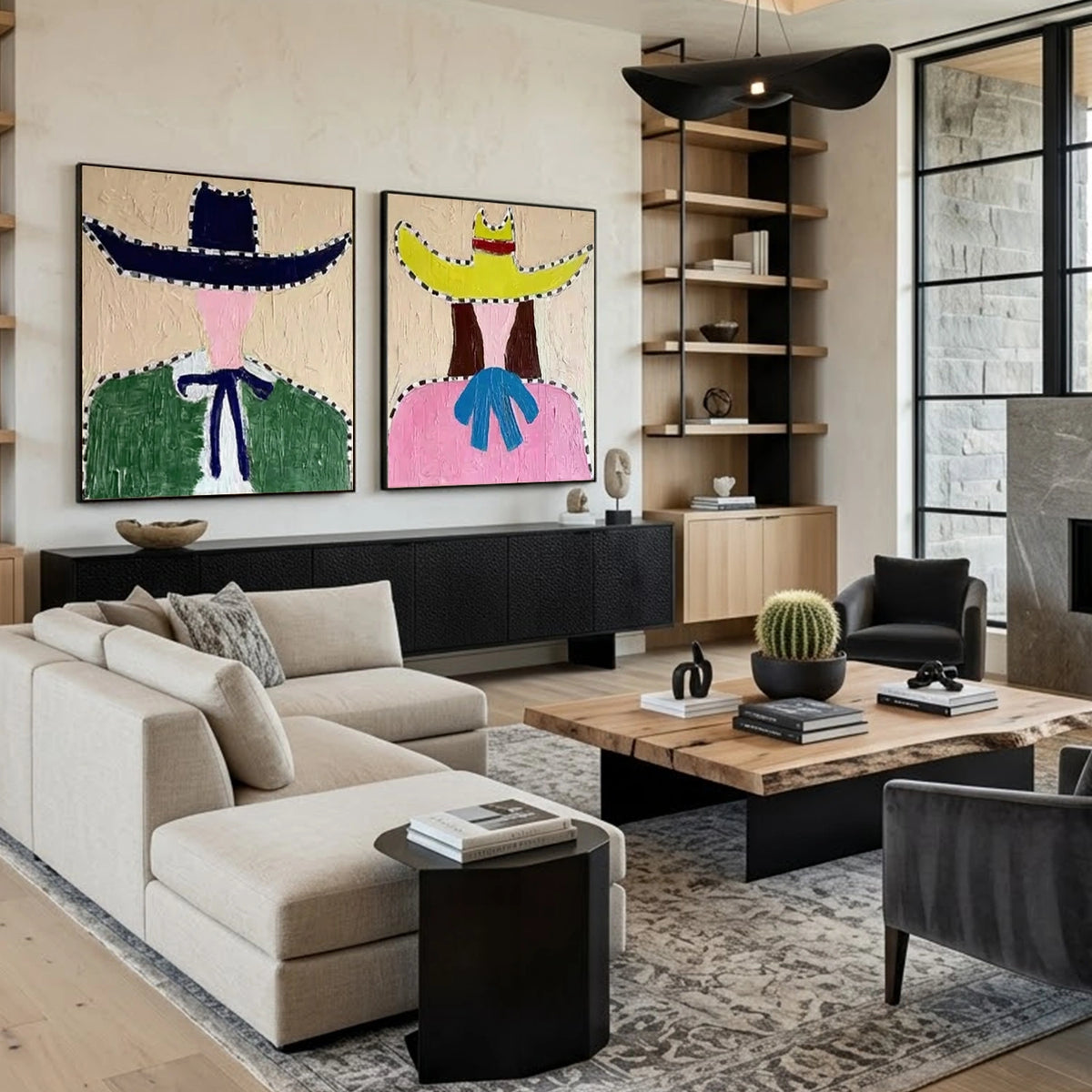 Western Cowboy Wall Art Square Set of 2 #AC055