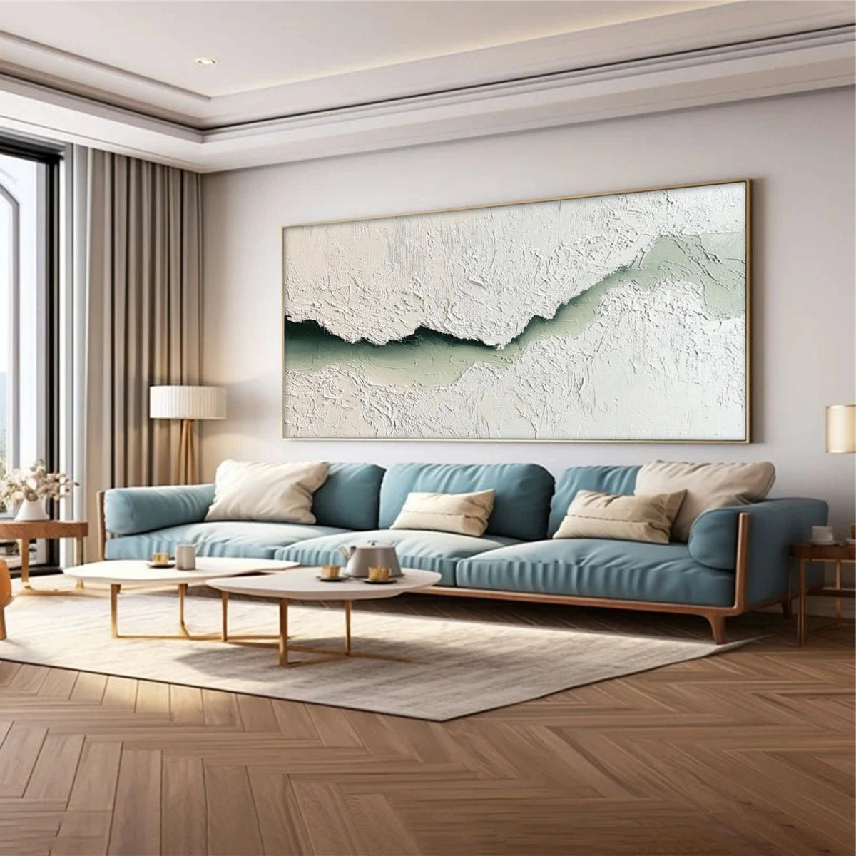 Abstract Ocean And Sky Textured Wall Art #OS138