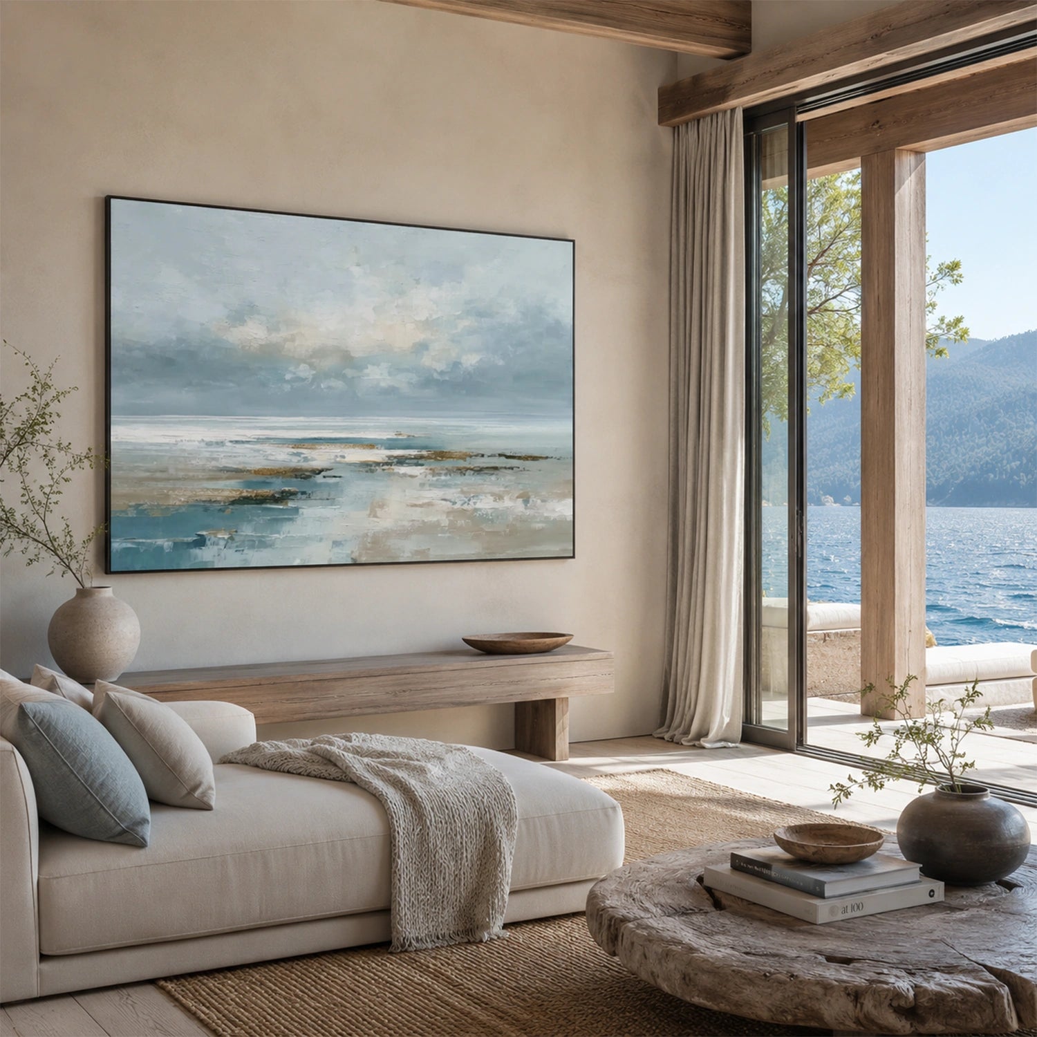 Abstract Ocean And Sky Wall Art #OS067
