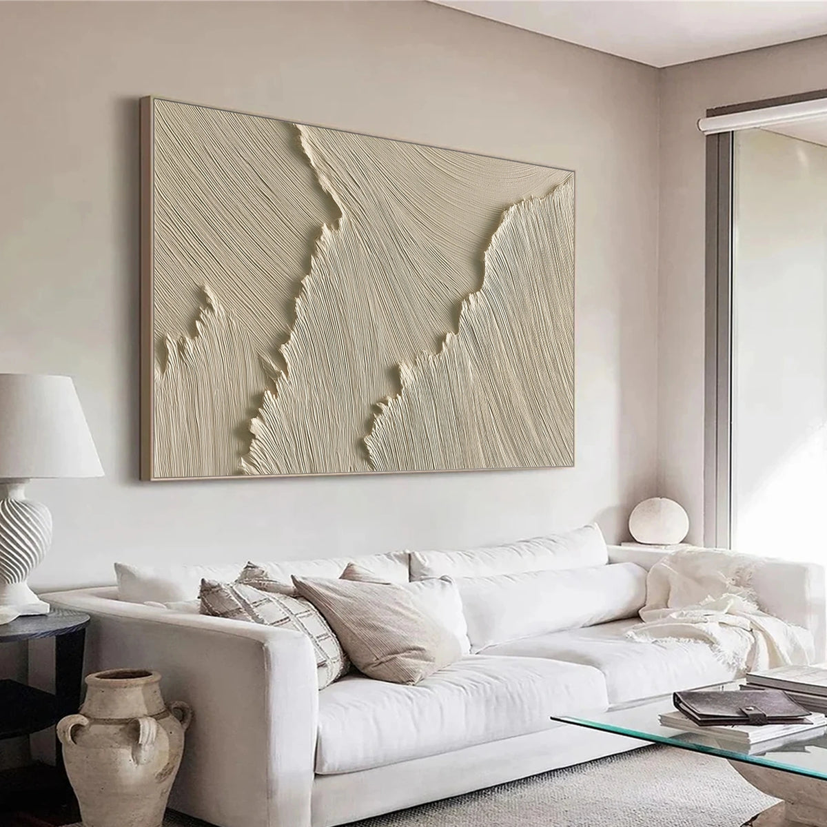 Beige Minimalist Textured Wall Art #MW029
