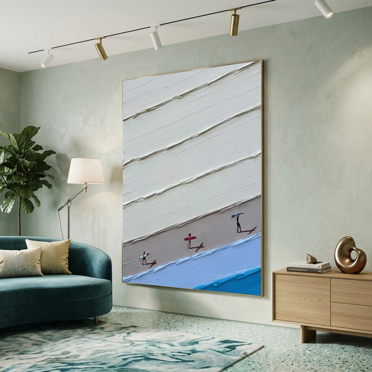 Surfing Sports Textured Wall Art #SC014