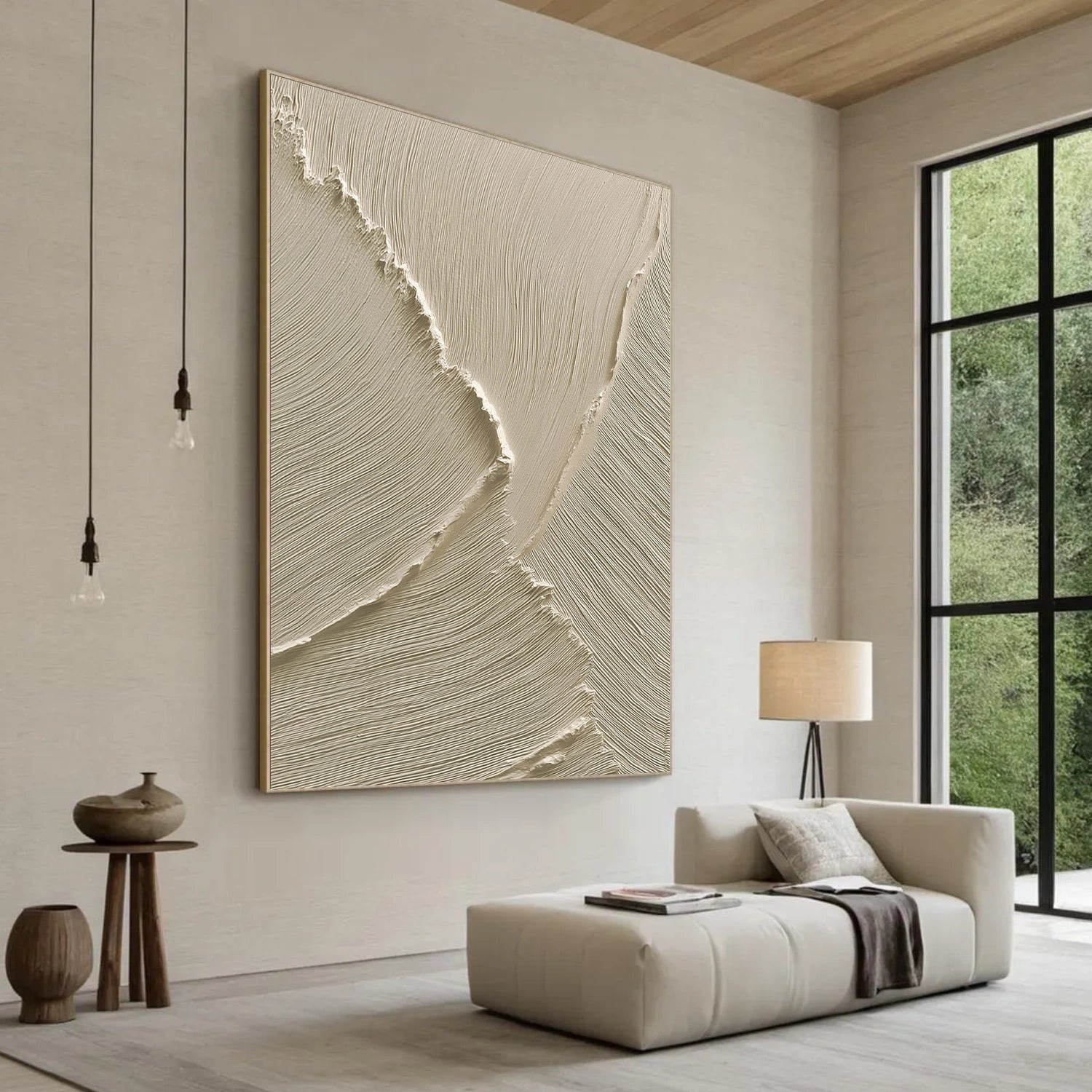 Beige Minimalist Textured Wall Art #MW031