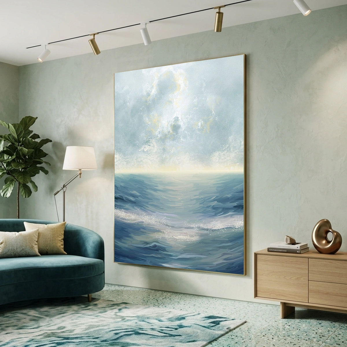 Abstract Ocean And Sky Wall Art #OS125