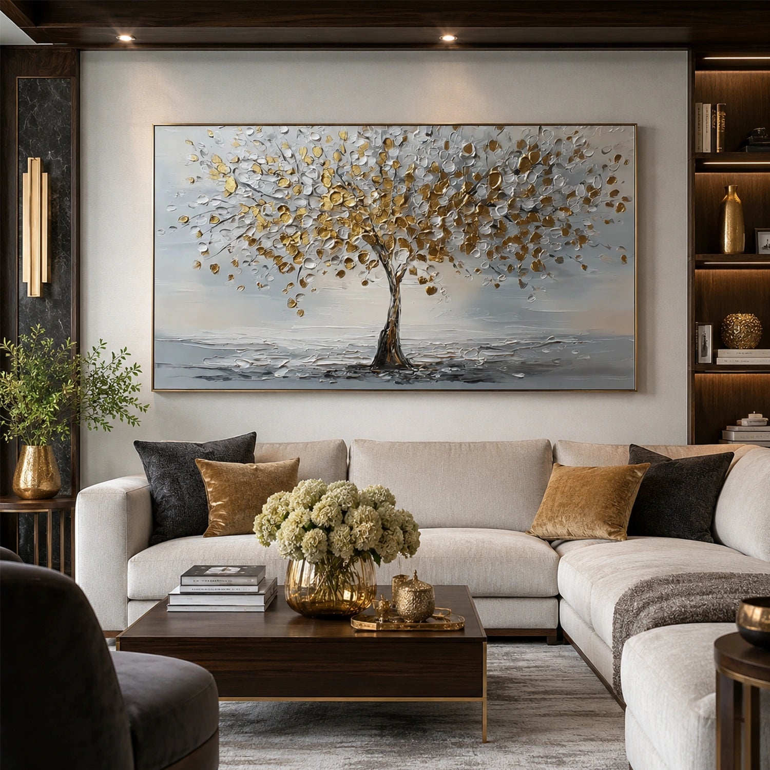 Abstract Flower And Tree Textured Wall Art #FT053