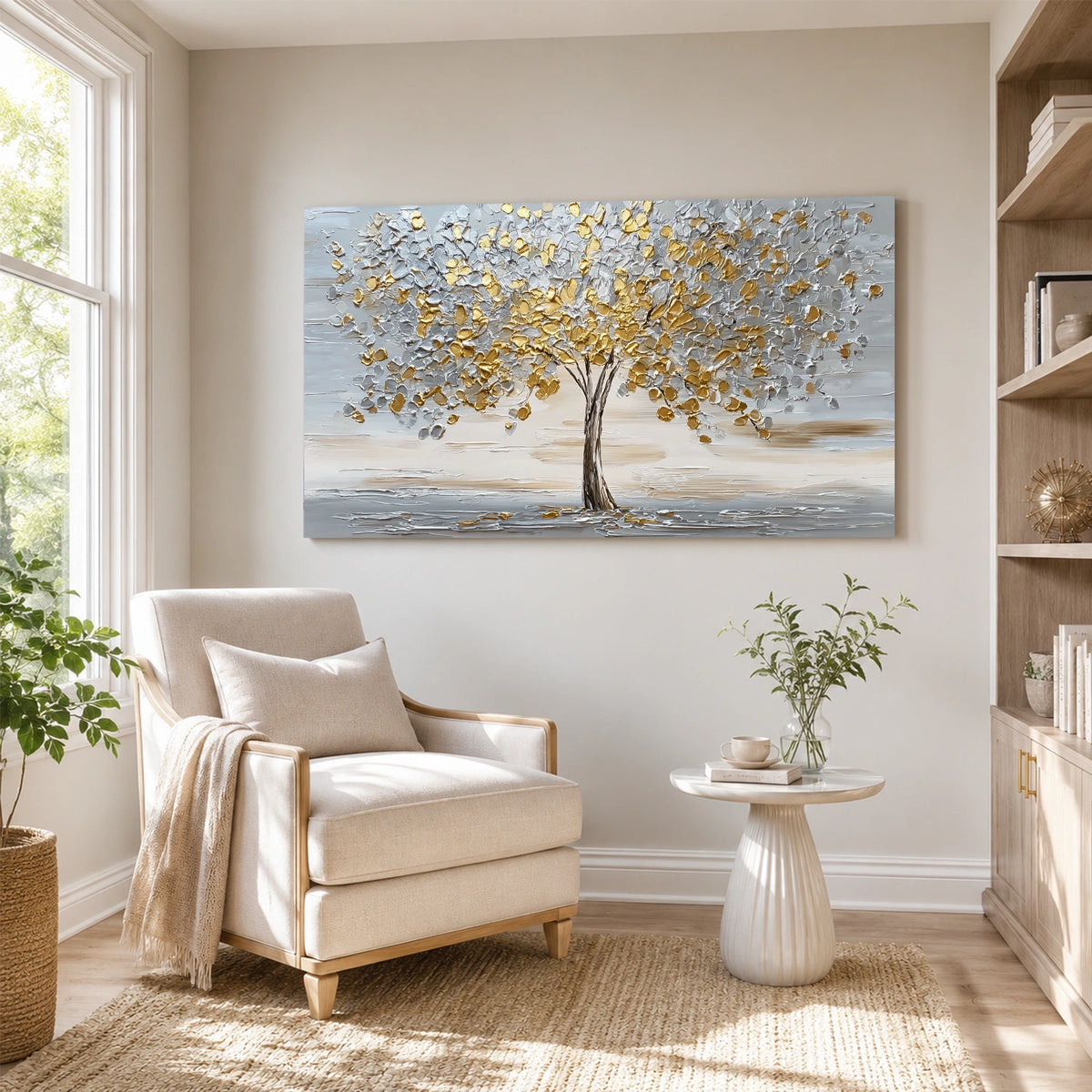 Abstract Flower And Tree Textured Wall Art #FT054