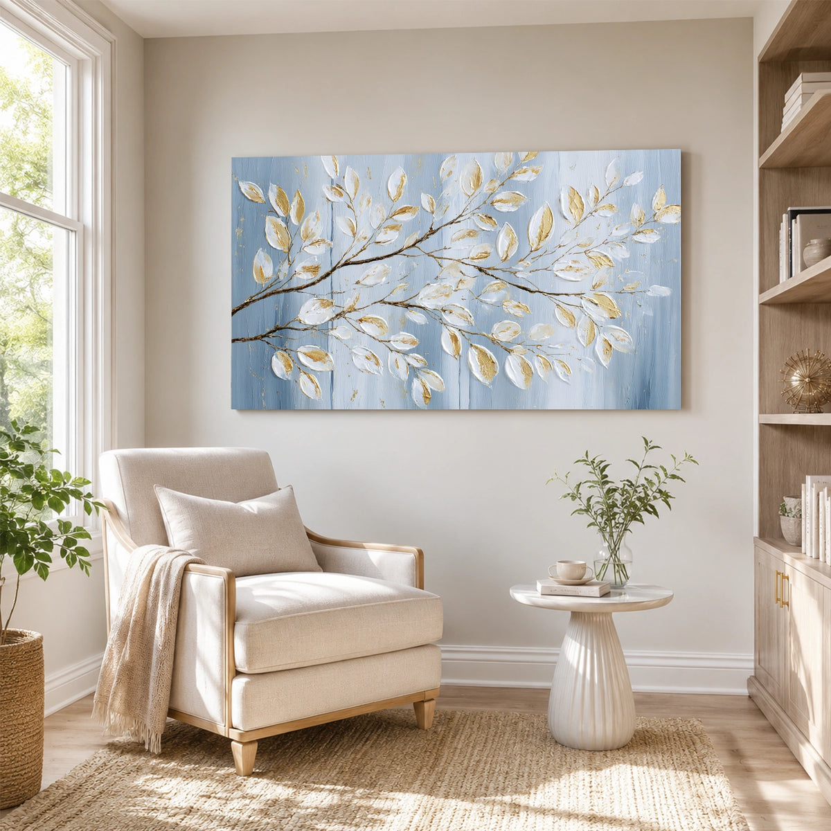 Abstract Flower And Tree Textured Wall Art #FT057