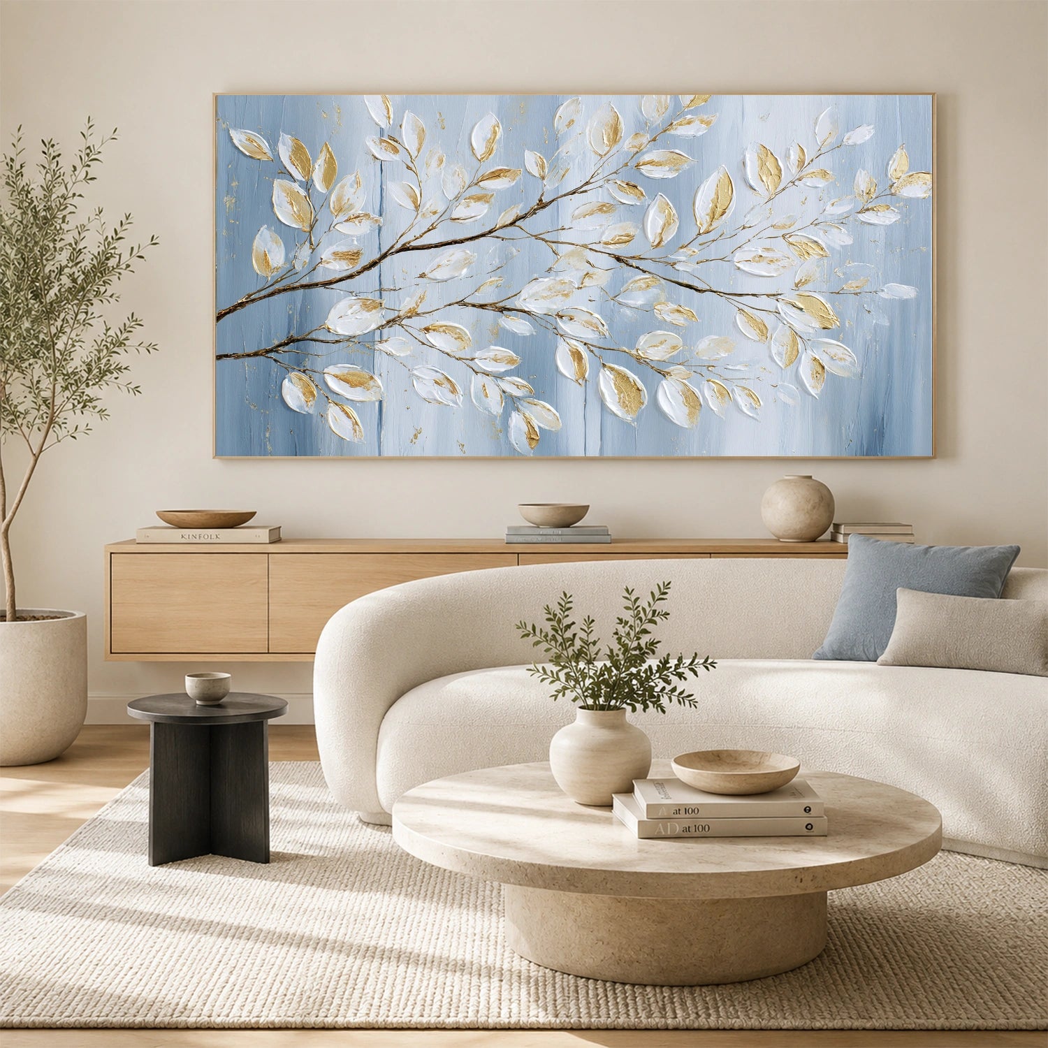 Abstract Flower And Tree Textured Wall Art #FT057