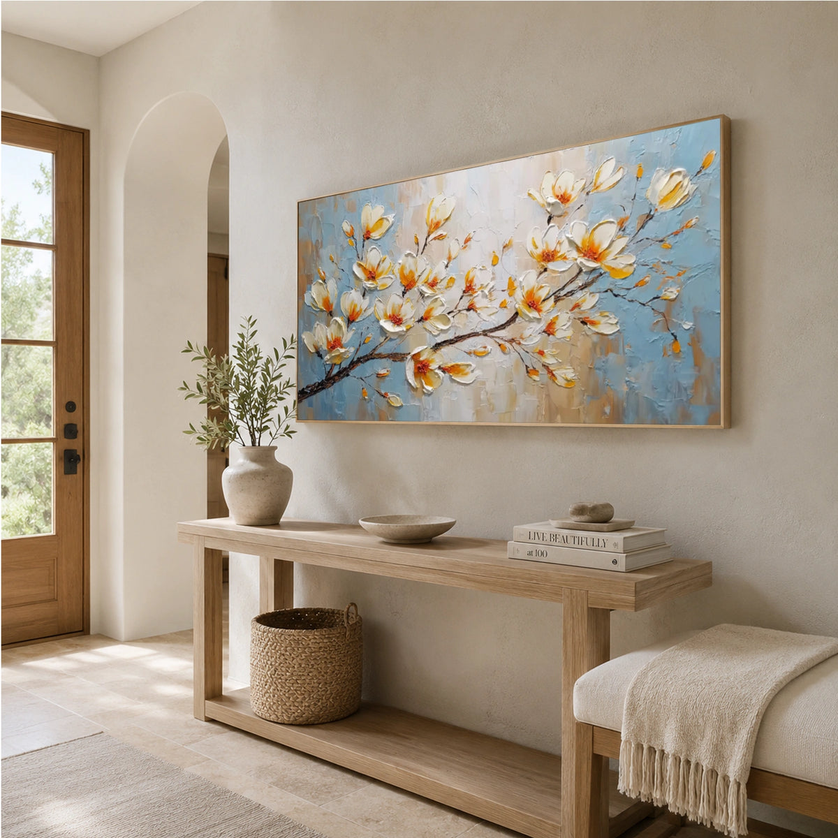 Abstract Flower And Tree Textured Wall Art #FT051