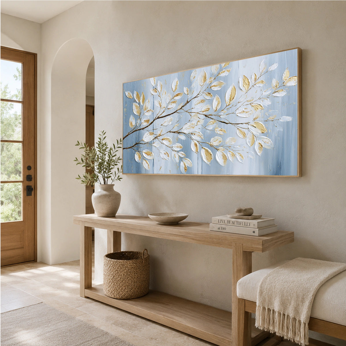 Abstract Flower And Tree Textured Wall Art #FT057