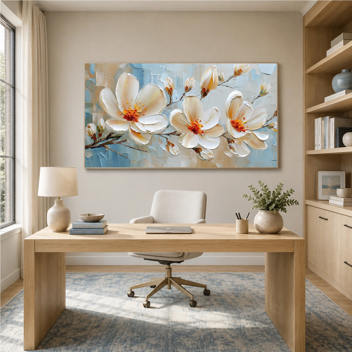 Abstract Flower And Tree Textured Wall Art #FT052