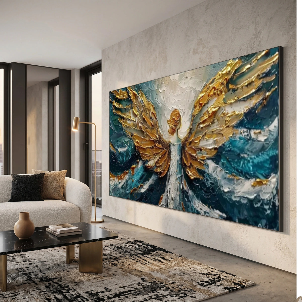 Abstract Angel Portrait Textured Wall Art #LA046