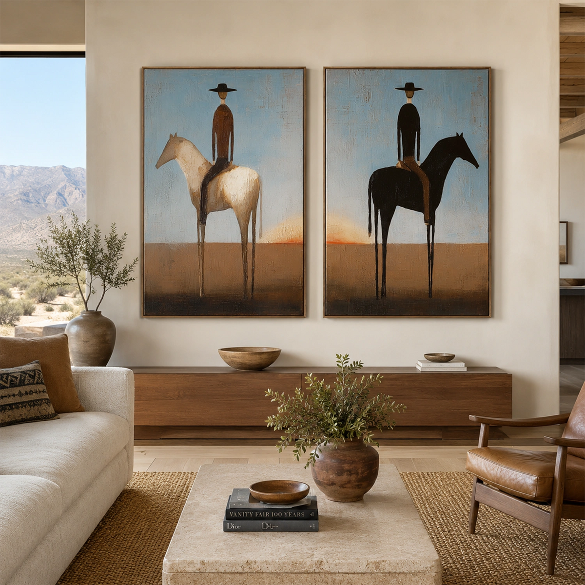 Western Cowboy Wall Art Set of 2 #AC033