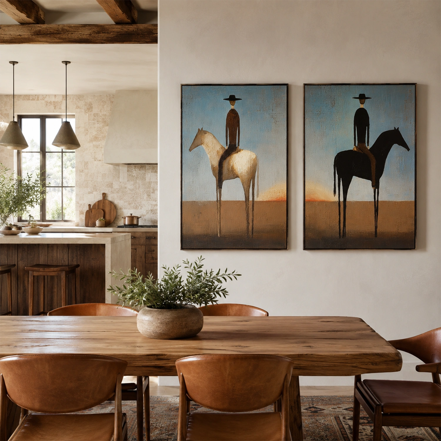 Western Cowboy Wall Art Set of 2 #AC033